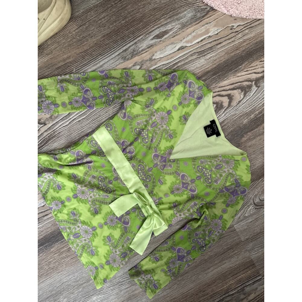 GNW Tie Front Patterned Blouse M - Picture 8 of 9